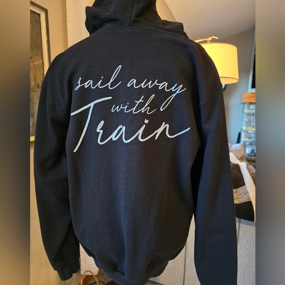 TRAIN "Sail Away with TRAIN " Hooded Sweatshirt with Zipper - Size Medium